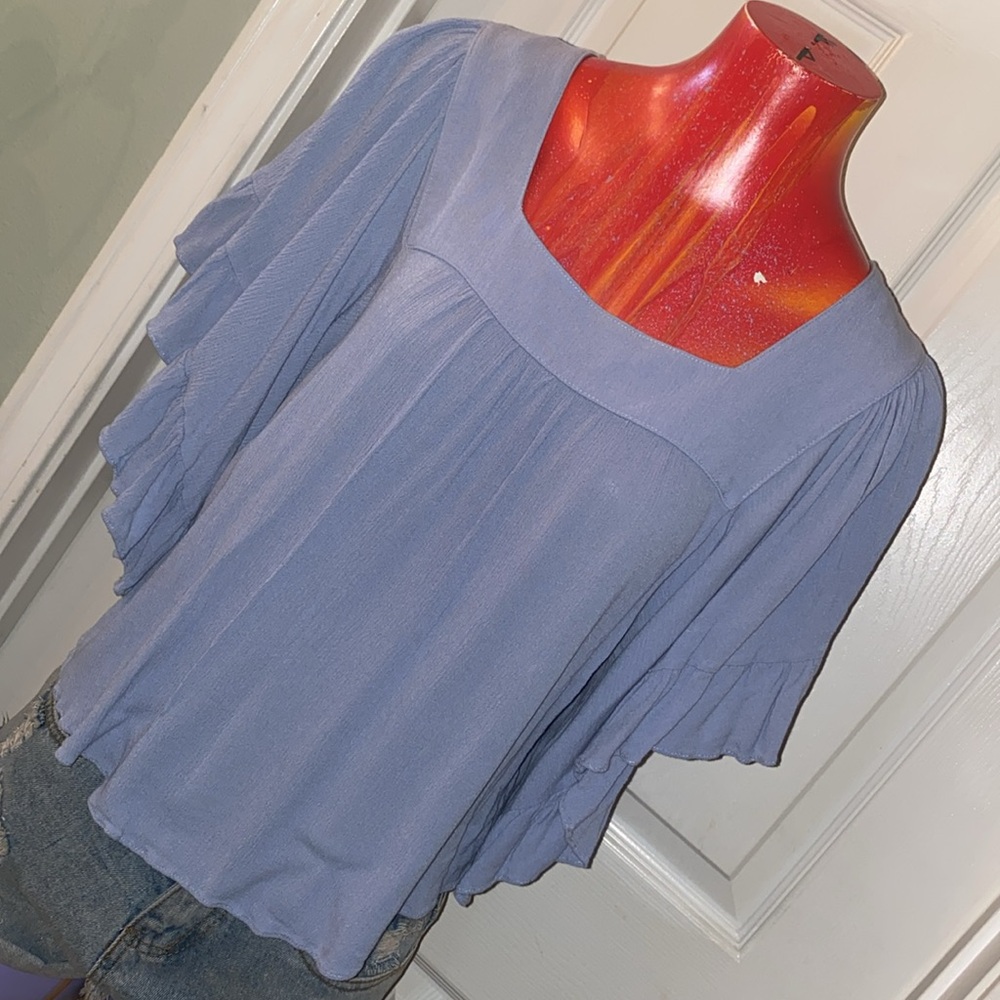 FOURTEEN & 9th Elegant Ruffle Sleeve Blouse